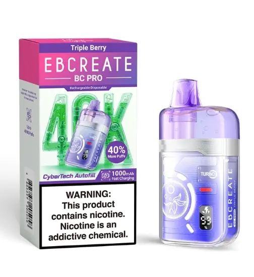 Ebcreate, BC Pro 40K Disposable,17ml,Tripple Berry