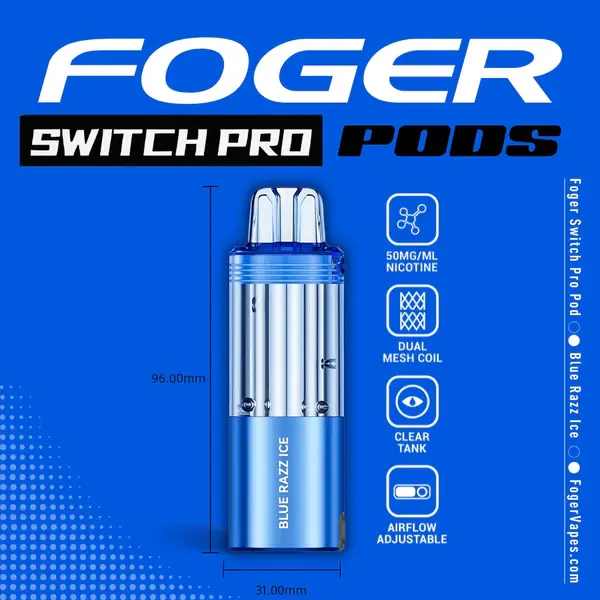 Foger Switch Pro 30K Disposable Pod Blue Razz Ice