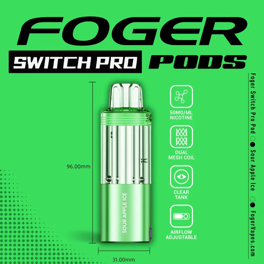 Foger Switch Pro 30K Disposable Pod Sour Apple Ice
