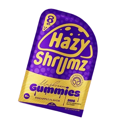 Hazy Shrumz, 8 Gummies Per Pack, 10 Count Display, Pineapple