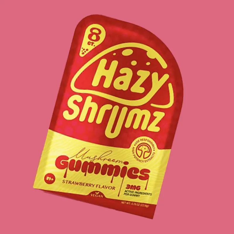 Hazy Shrumz, 8 Gummies Per Pack, 10 Count Display, Strawberry