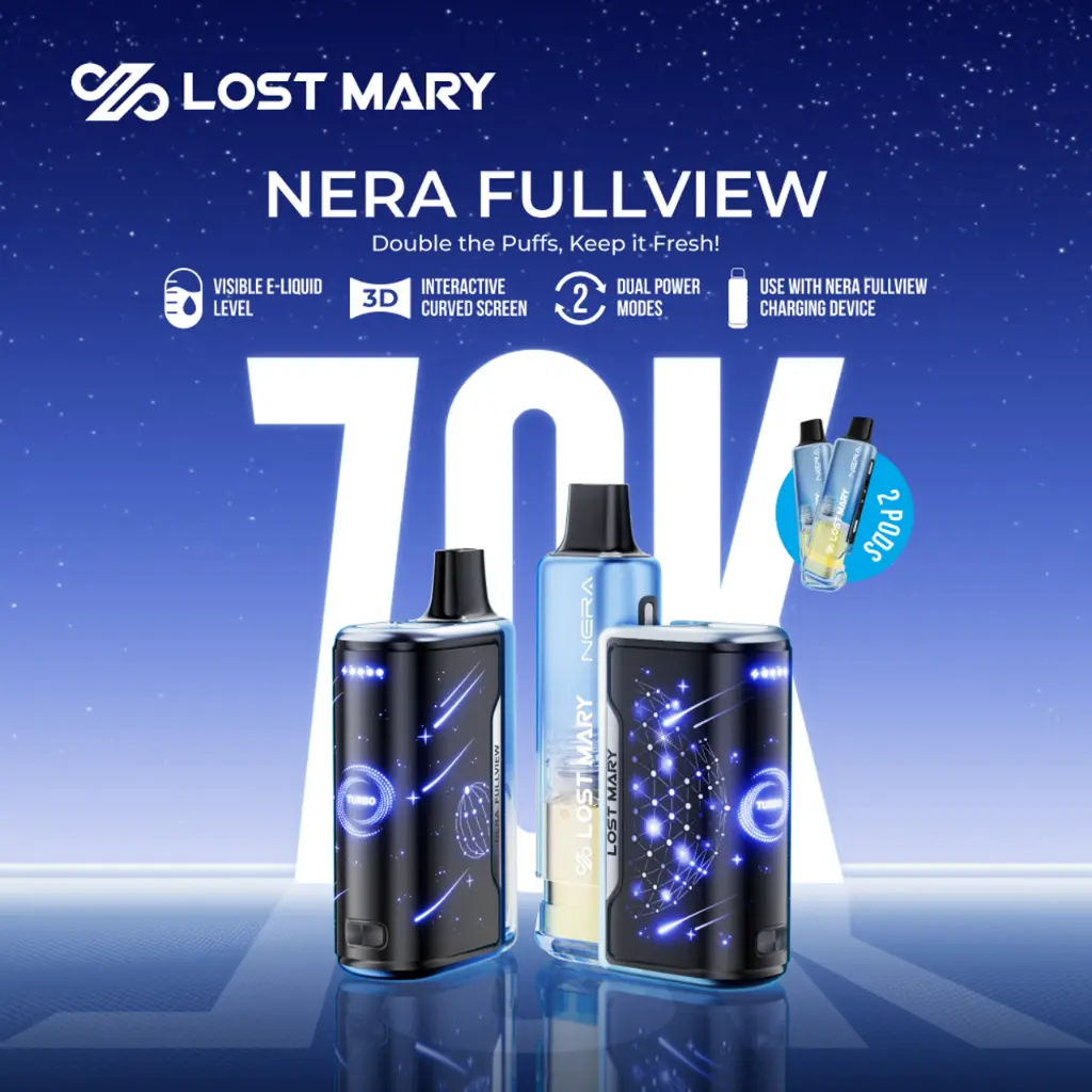 Lost Mary Nera Fullview 70k Puffs Disposable Kit Blue Razz Ice